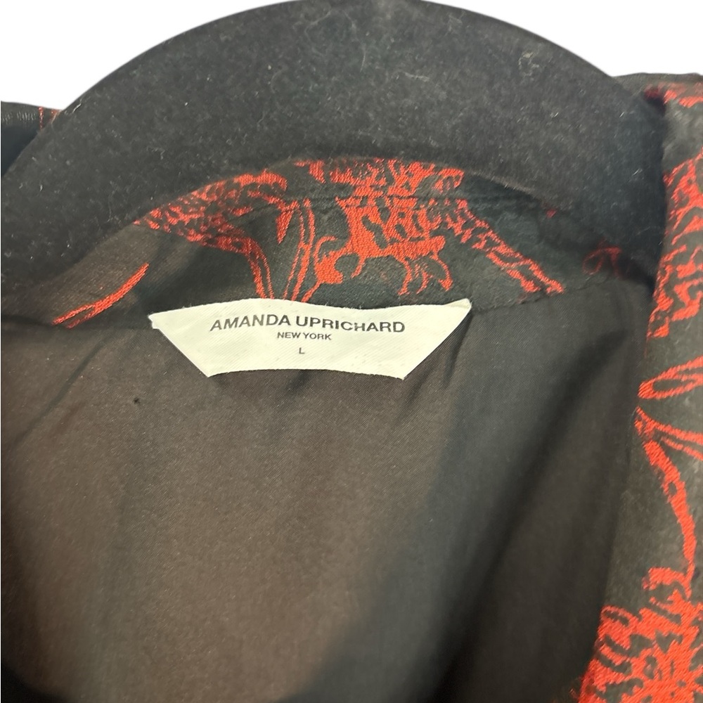 NWOT Amanda Uprichard Ireland Romper Red Black Belted MSRP: $262 | Large - Picture 7 of 10